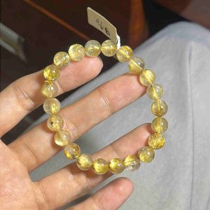 Vòng Tay Đá Thạch Anh Tóc Vàng Nâu