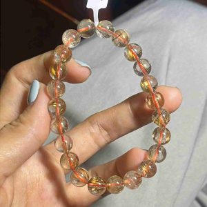 Vòng Tay Đá Thạch Anh Tóc Vàng Nâu