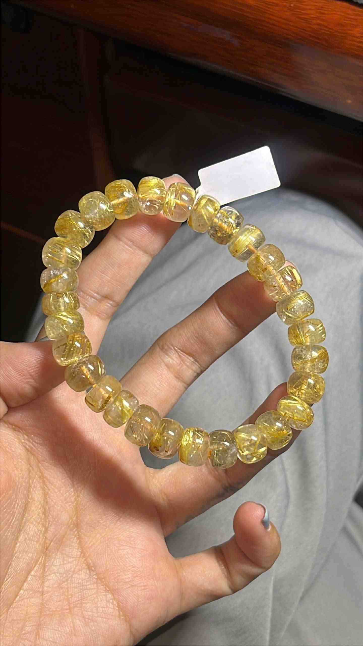 Vòng Tay Kim Tiền Đá Thạch Anh Tóc Vàng