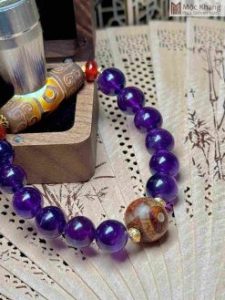 Vòng Tay Đá Thạch Anh Tím Mix Dzi