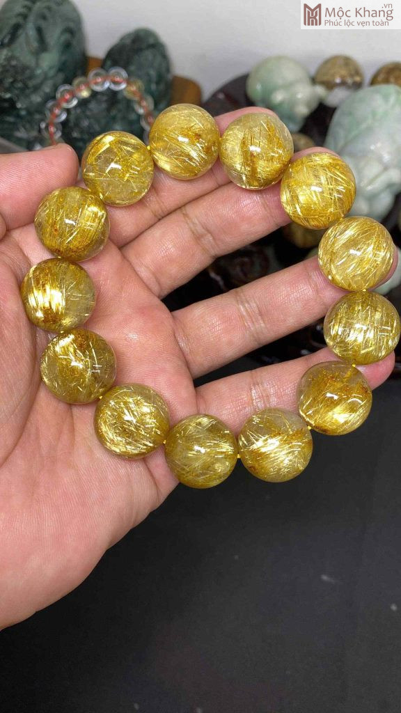 Vòng Tay Đá Thạch Anh Tóc Vàng Ánh Kim