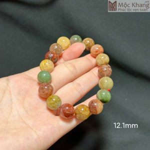 Vòng Tay Đá Thạch Anh Tam Tài Đường Kính Hạt 12.1(mm)