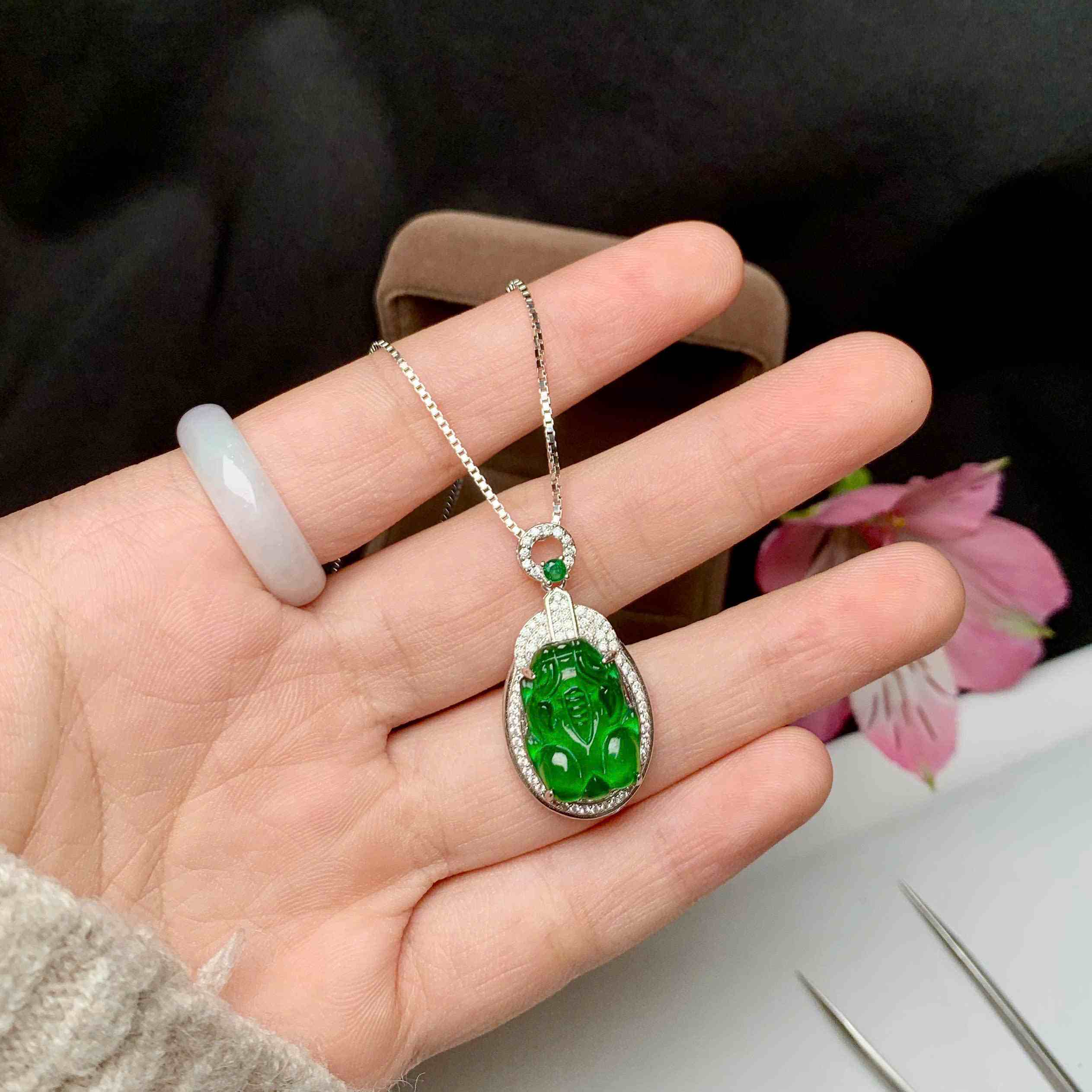 Mặt Dây Tỳ Hưu Ngọc Cẩm Thạch Cao 2.65 (cm) (6)_7