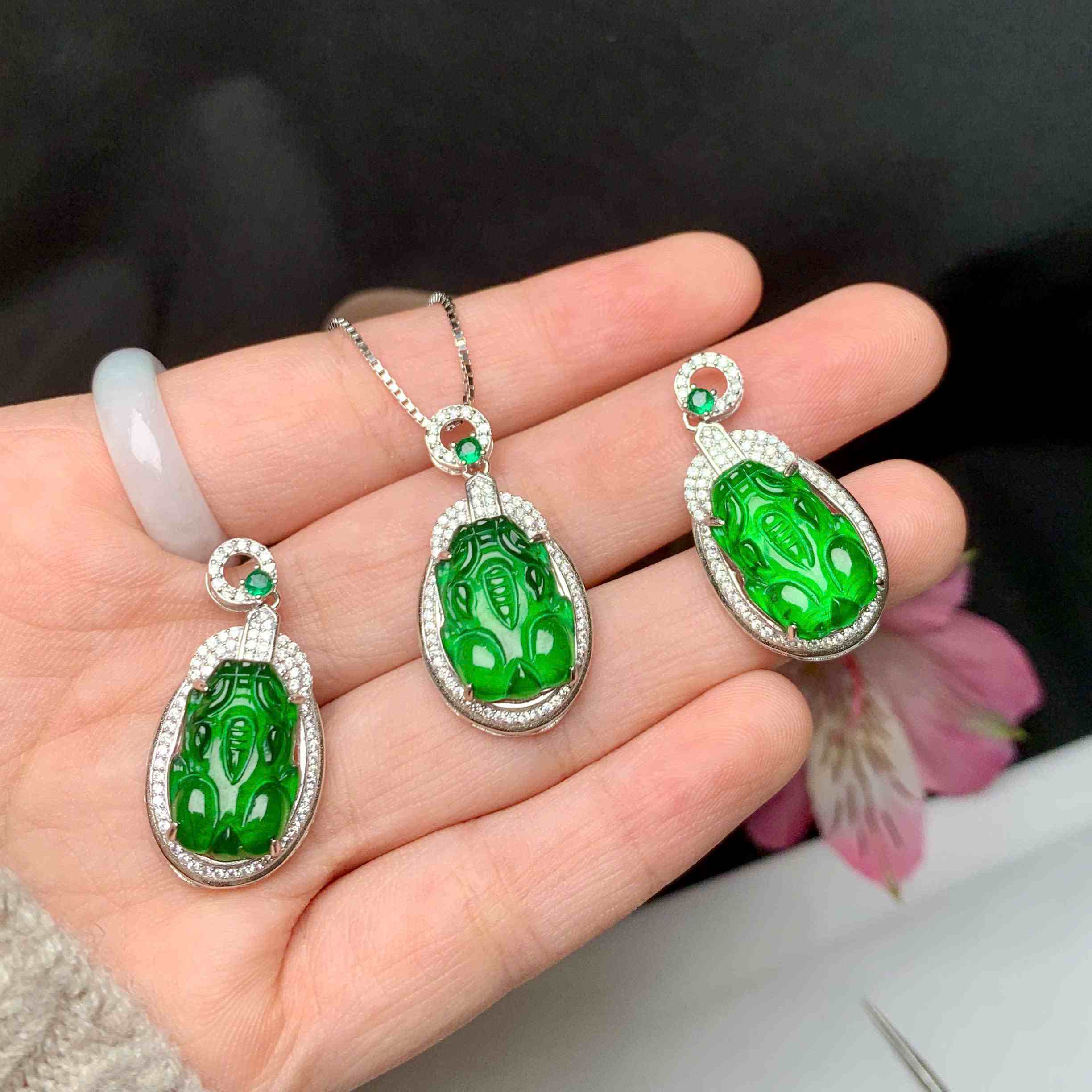 Mặt Dây Tỳ Hưu Ngọc Cẩm Thạch Cao 2.65 (cm) (7)_8