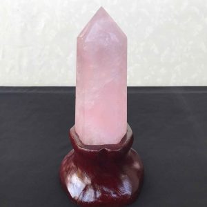 Trụ Lục Lăng Thạch Anh Hồng Cao 16,3 (cm)