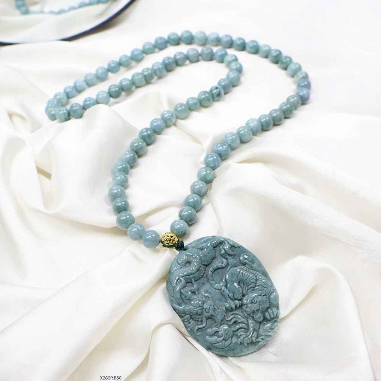 Vòng Cổ Lam Ngọc Hạt 8 (mm)