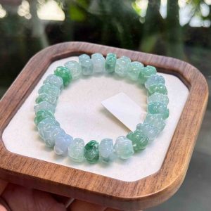 Vòng Tay Ngọc Huyết Nếp Băng Táo Hoa Bay Hạt 10 (mm)