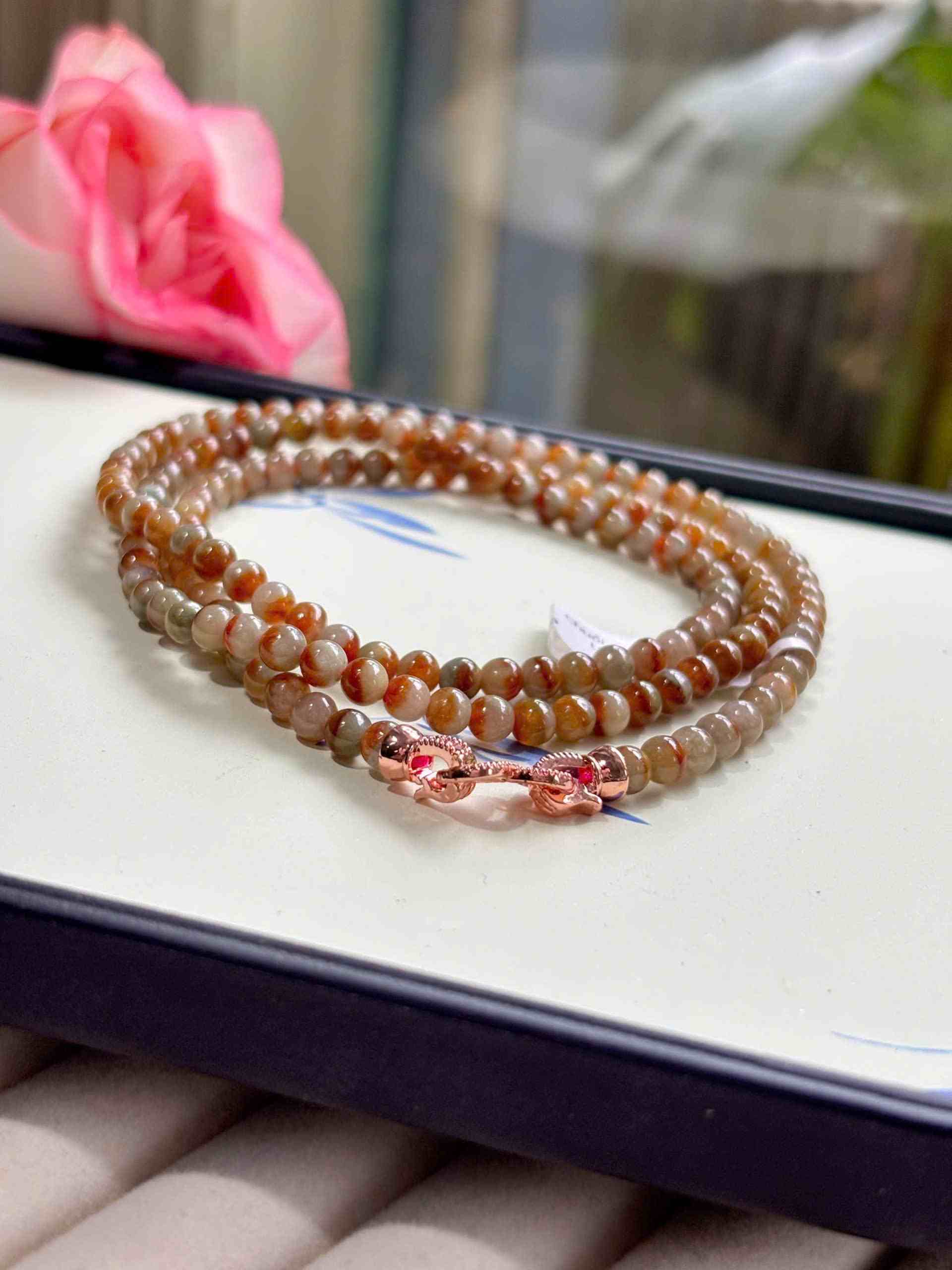 Vòng Tay Ngọc Huyết Uyên Ương Hạt 4.2 (mm) (2)_2