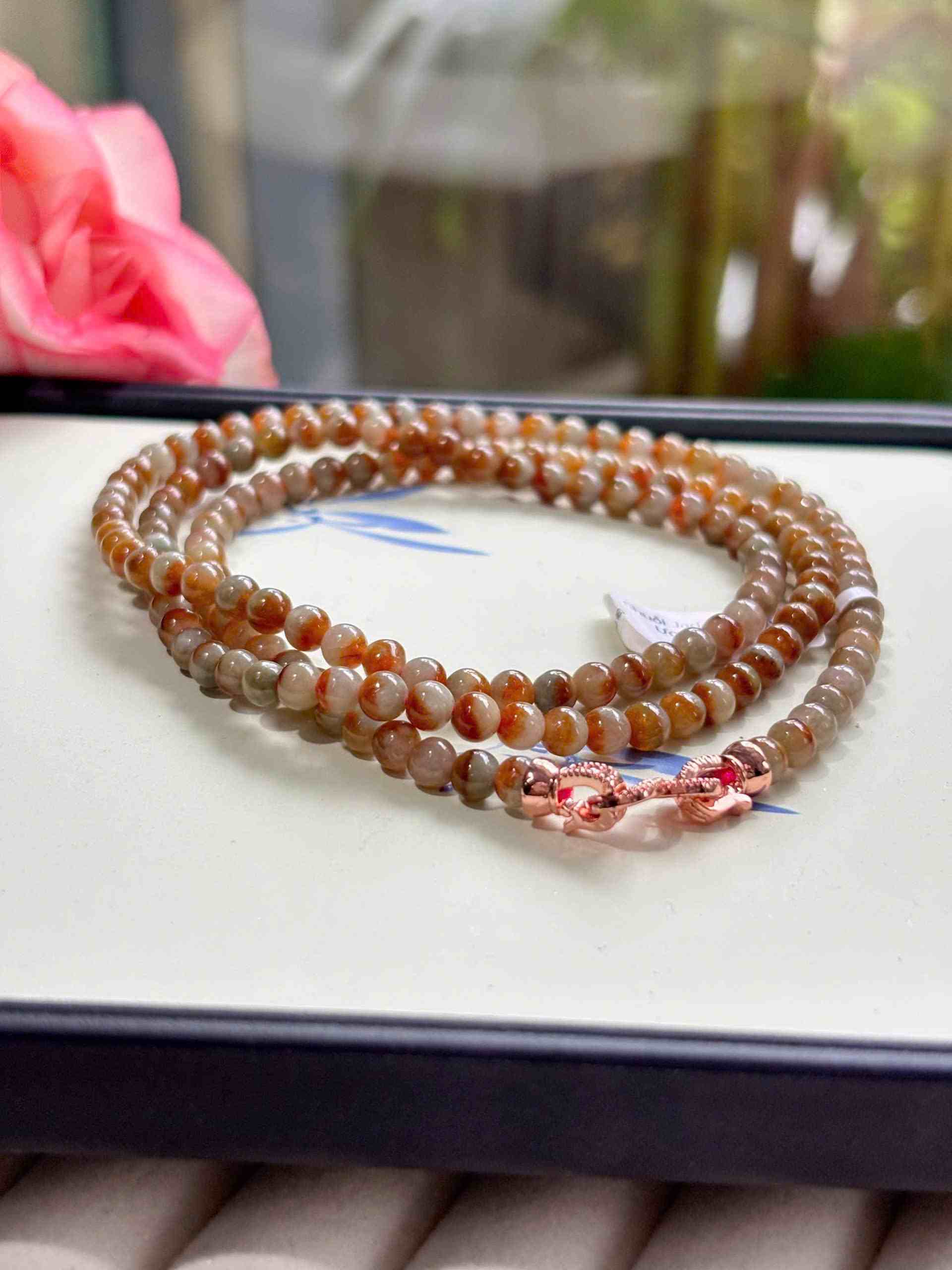 Vòng Tay Ngọc Huyết Uyên Ương Hạt 4.2 (mm) (5)_5 Vòng Tay Ngọc Huyết Uyên Ương Hạt 4.2 (mm)