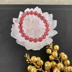 Vòng Thạch Anh Dâu Tây Hồng Hạt 8.8 (mm)