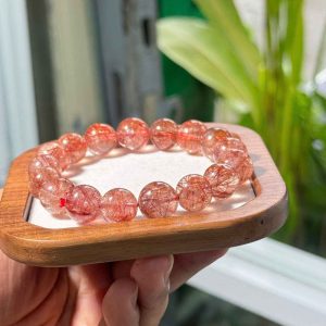 Vòng Thạch Anh Tóc Đỏ Hạt 12.6 (mm)