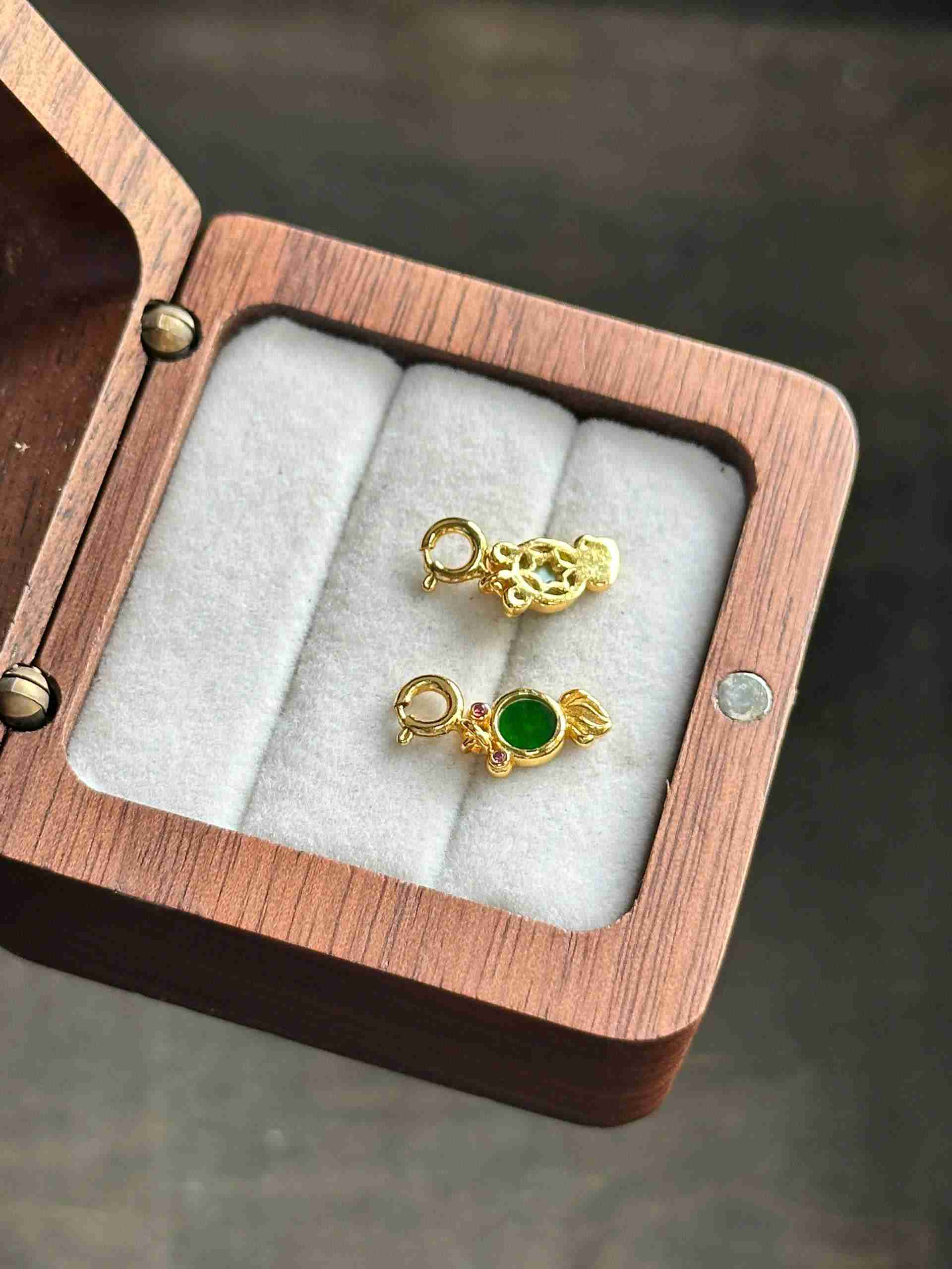 Charm Treo Cá Ngọc Cẩm Thạch Bạc s925