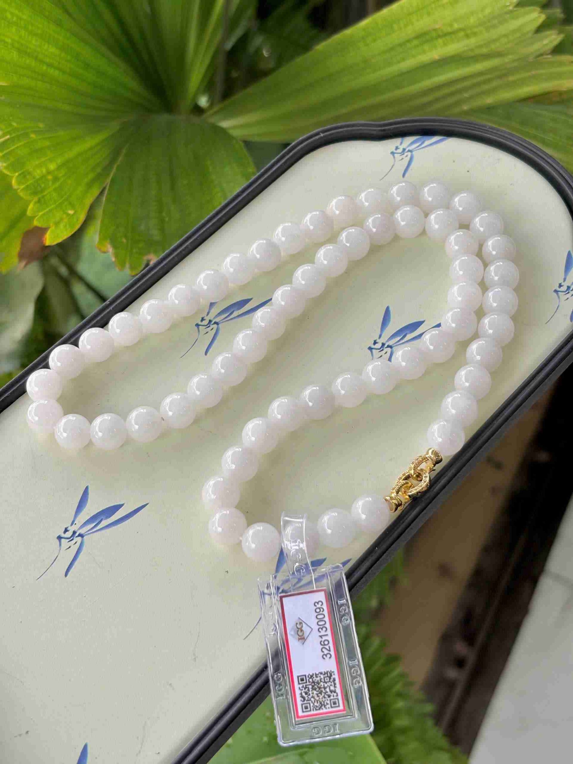 Chuỗi Cổ Thạch Anh Trắng Hạt 10.5 (mm)