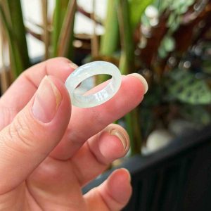 Nhẫn Ngọc Cẩm Thạch Nếp Băng Ni 18 (mm)