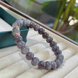 Vòng Ngọc Hòa Điền Tím Mix Lu Thống Hạt 10 (mm)