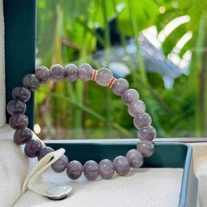 Vòng Ngọc Hòa Điền Tím Mix Lu Thống Hạt 10 (mm)