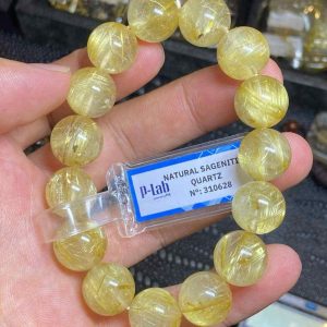 Vòng Tay Thạch Anh Tóc Vàng Hạt 13.4 (mm)